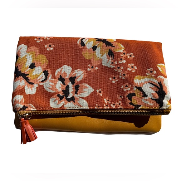 Rachel Pally Orange Blossom Reversable Vegan Zippered Clutch Purse - Picture 1 of 5
